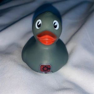 Grey Rubber Duck with Orange Beak